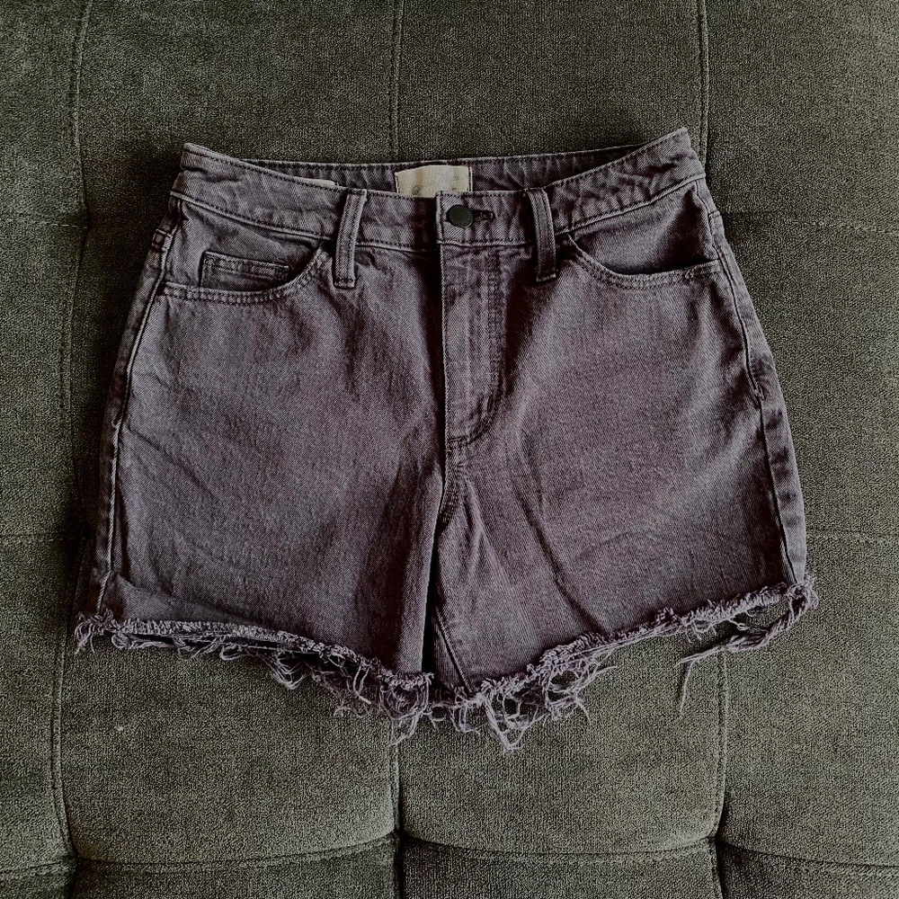 Universal Thread Black Denim Shorts with Distressed Detail